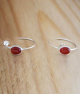 Designer Silver Inc. Silver & Faceted Red Onyx Earrings