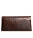 Ivy Brown Croc Print Flap Clutch