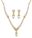 Oleva Mesmerizing Pearl Embellished Necklace Set