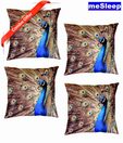 meSleep Set Of Four Peacock Digital Print Cushion Covers