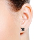 Revlis Cute Floral Marcasite Sterling Silver Stud Earrings