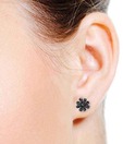 Revlis Glam Shine Floral Sterling Silver Stud Earrings