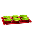 Superware Red Pure Melamine Dessert Serving Set- 7 Pcs