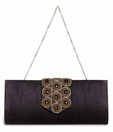 Aarna Craft Black Designer Flap Clutch