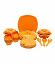 REAL Orange With Floral Design Square 32 Pcs Dinner Set