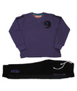 Unikid Purple-Black T-Shirt & Track Pant For Kids