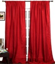 Deco Window Beautiful Burgundy Lace Door Curtain
