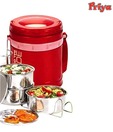 Priya Pride Red Tiffin Box With 3 Containers