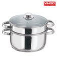 Vinod 20 cm 2 Tire Steamer With Glass Lid