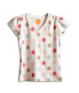 Unamia White Polka V-Neck Top For Kids