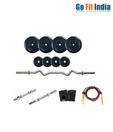 Gofitindia 32 kg Rubber Weight + Dumbbells + 1 Weight Lifting Rods + Accessories 