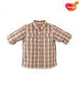 Unamia Cream & Brown Checkered Shirt For Kids