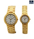 MGI Gld Bezel Watch Combo- White