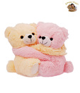 Dimpy Stuff Cute Pink & Cream Bear Couple Soft Toy-25 cm