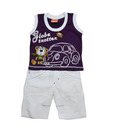 Little Kangaroos Purple T-Shirt & White Shorts For Kids