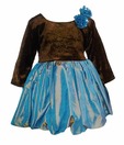 Kilkari Turquoise Blue Balloon Frock For Kids