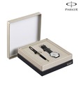 Parker Ellipse Black GT Ball Pen + Round Dial Watch Free