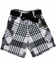 Ruff Black & White Checks Shorts With Belt For Kids