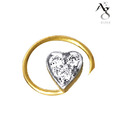 AG Diamond Heart Nose Ring