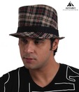 Alvaro Smart Beige & Black Checkered Print Hat