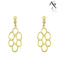 Ag Real Diamond Gold Plated Circular Earrings