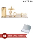 Antraa Multi-purpose Silver & Gold Finish Table Top Clock