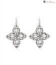 Art Mannia White & Silver Floral Earrings
