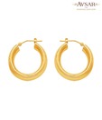 Avsar Gold Hoop Band Style Earrings