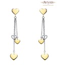 Avsar Gold Dangling Heart Earrings.