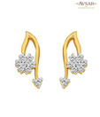 Avsar Gold & Diamond Sparkling Flower Earrings