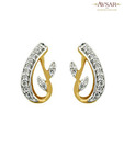 Avsar Gold & Diamond Leaf Shape Diamond Earrings