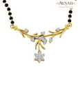 Avsar Real Gold and Diamond Fabulous Dangling Star Mangalsutra