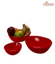 Aapno Rajasthan Thai Melamine Red Serving Bowl Set