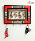 Aapno Rajasthan Wood & Metal Red Key Holder