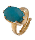 Aiza Elegant Oval Cut Turquoise Ring
