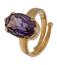 Aiza Exuberant Oval Cut Amethyst Ring