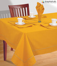 Swayam Beautiful Yellow Cotton Table Sheet For Six Seater