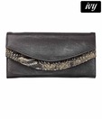 Ivy Designer Black Double Flap Clutch