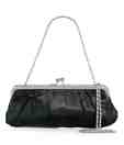 1 Bolzo Black Shimmery Classy Evening Satin Clutch