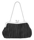 1Bolzo Black Satin V11549 Clutch