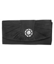 1Bolzo Black Satin  V11572 Clutch