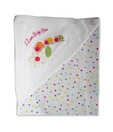 Baby Boo Wrapping Sheet With Motif & Polka Prints-Multi-coloured