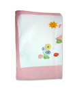 Baby Boo Baby Wrapping Sheet With Motifs-White & Pink