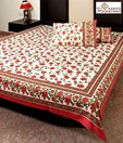 Aapno Rajasthan Vibrant Floral Motifs Double Bed Sheet Set