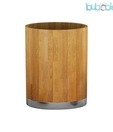 Plumeria  Wood Brown Waste Basket