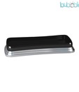 Plumeria  Black & Steel Nickel Plated Resin Amenity Tray