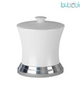 Plumeria  Elegant White Cotton Container With Lid