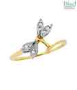 Bling Leaf Shape American Diamond Ring