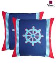 Home Set Of 2 Elegant Cotton Printed Cushion Covers