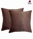 Home Cotton Viscose Brown Cushion Covers Set-2 pcs